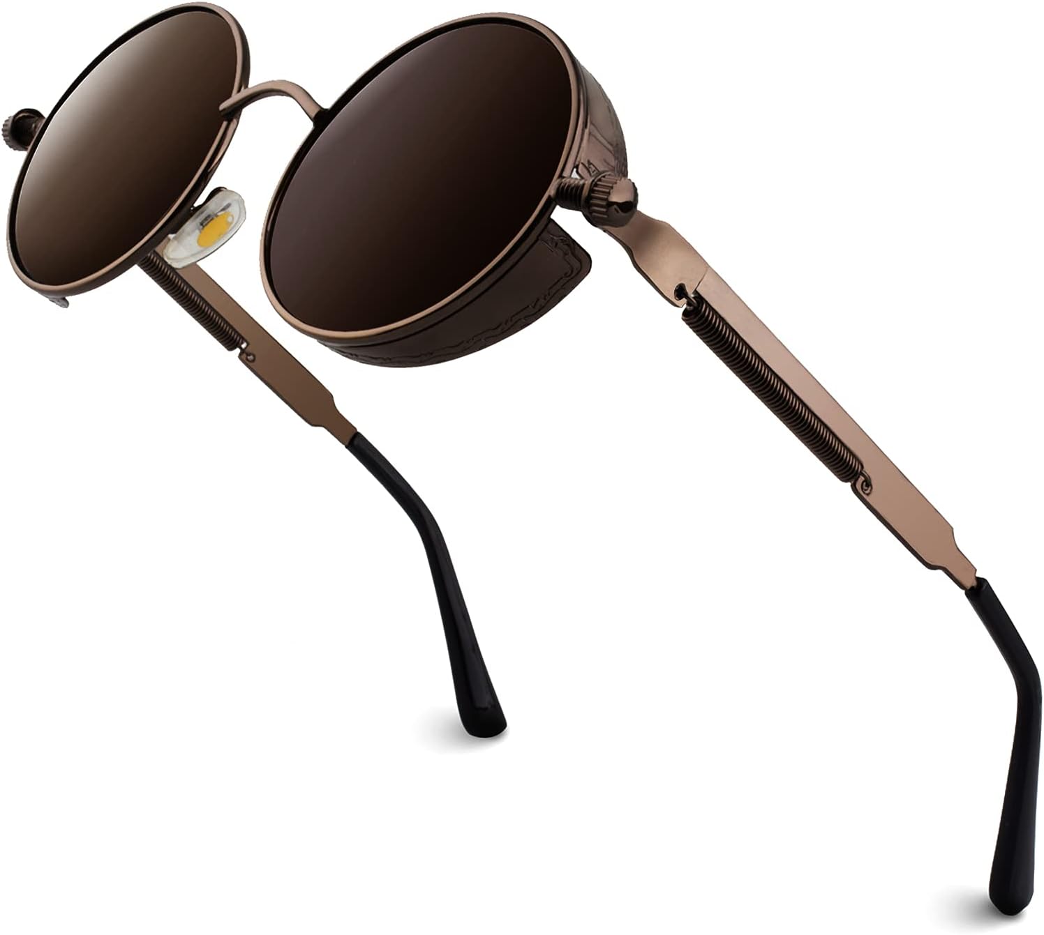 

Солнцезащитные очки GQUEEN Retro Round Circle Steampunk с поляризованными линзами и металлическим сплавом для женщин и мужчин, модель MTS2, Retro Brown Frame/Brown Lens