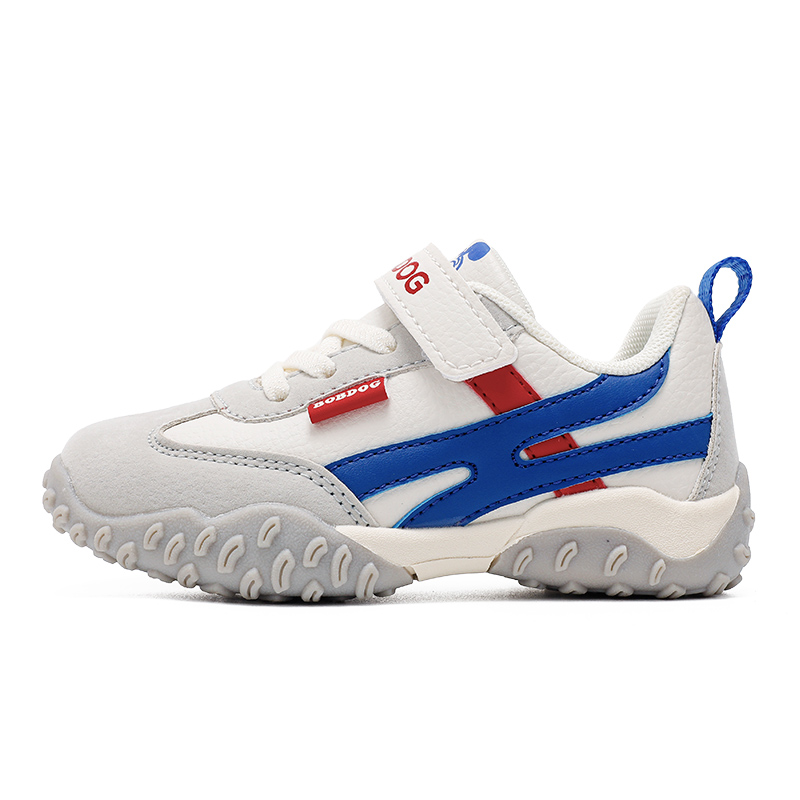 

Устойчивые к истиранию низкие повседневные кроссовки для детей Kids' с поддержкой баланса BOBDOG, бежевый/синий