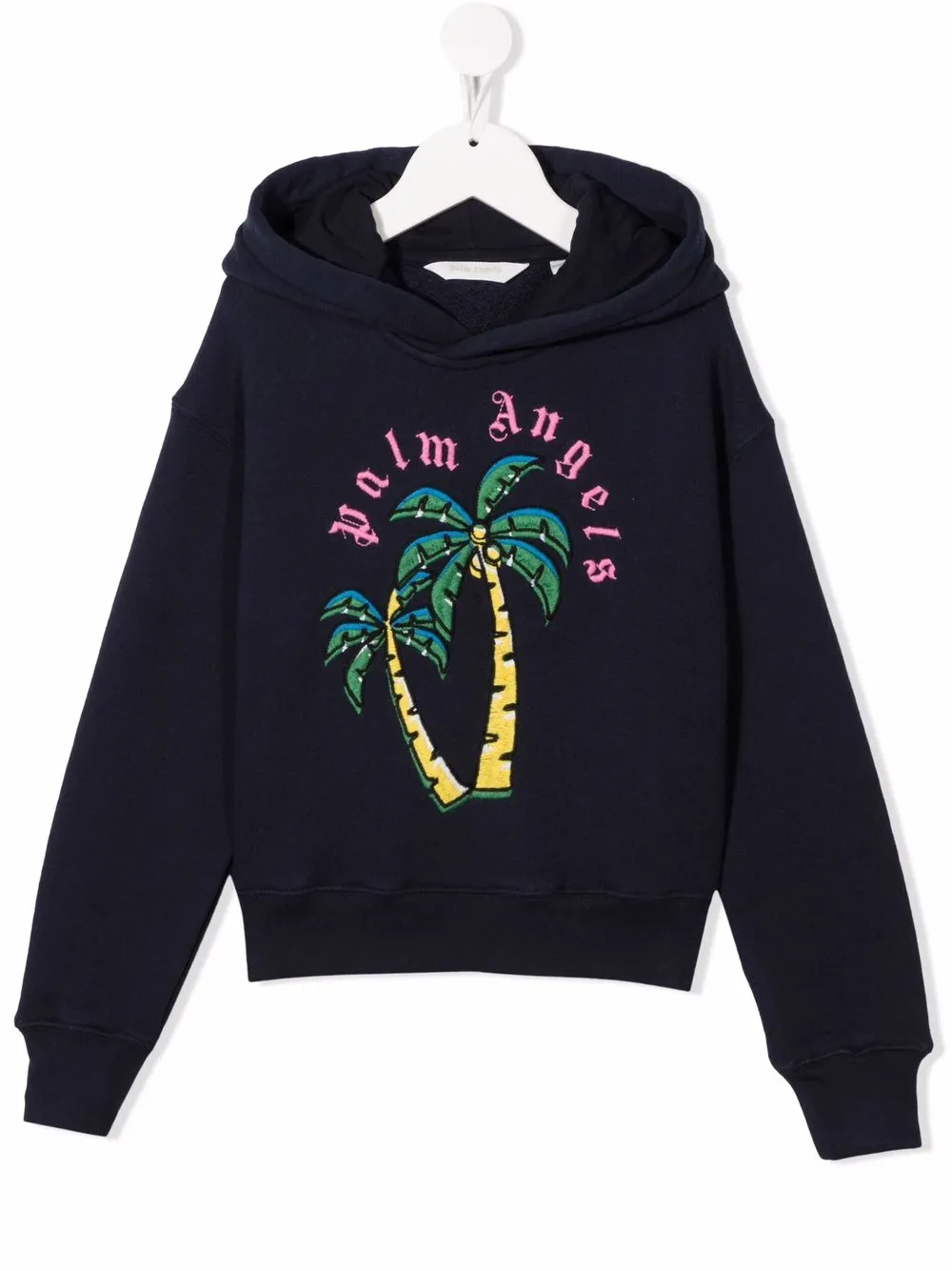 

Худи с вышивкой Palm Angels Kids, синий