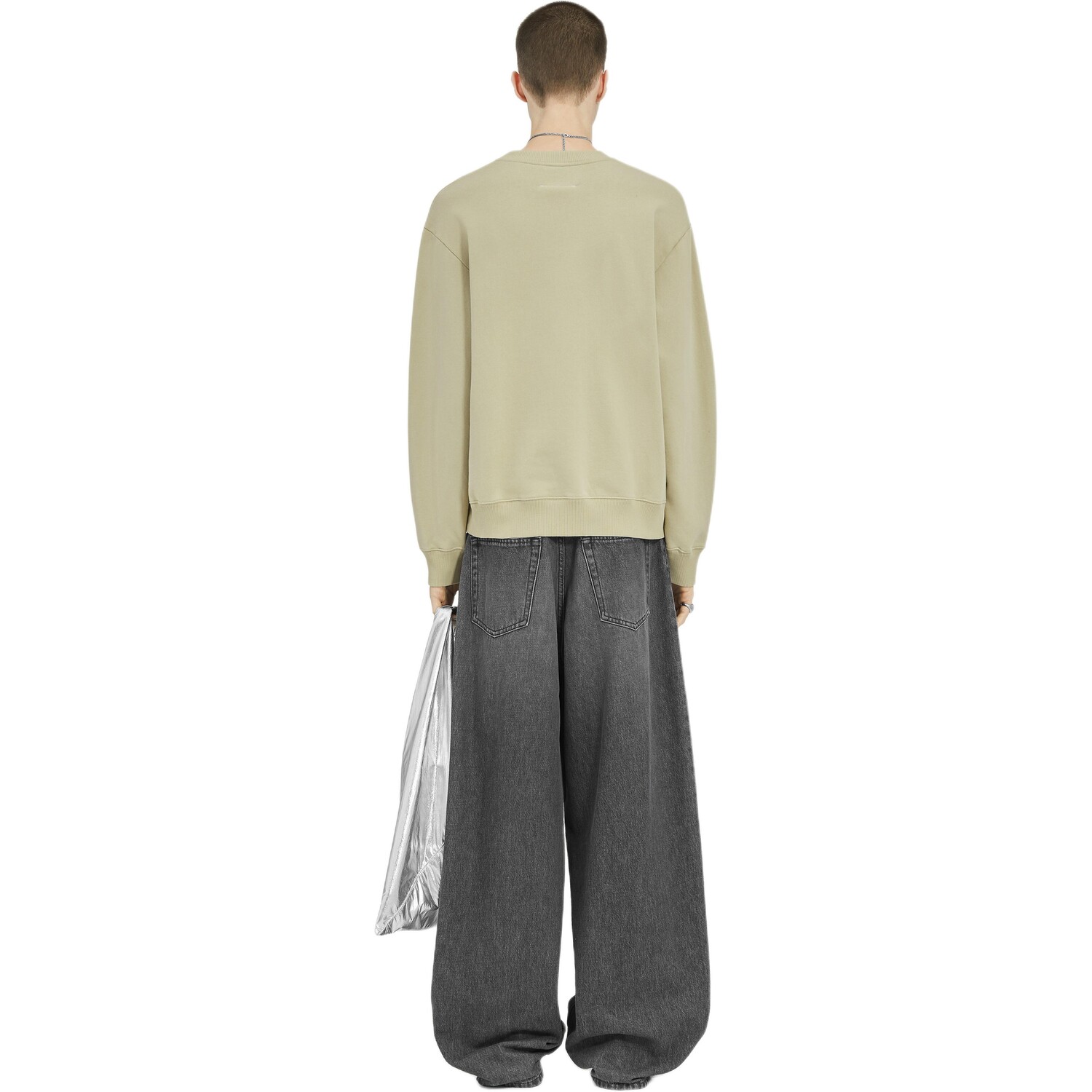 SS24 Толстовка унисекс зеленая Mm6 Maison Margiela, зеленый — фото 4