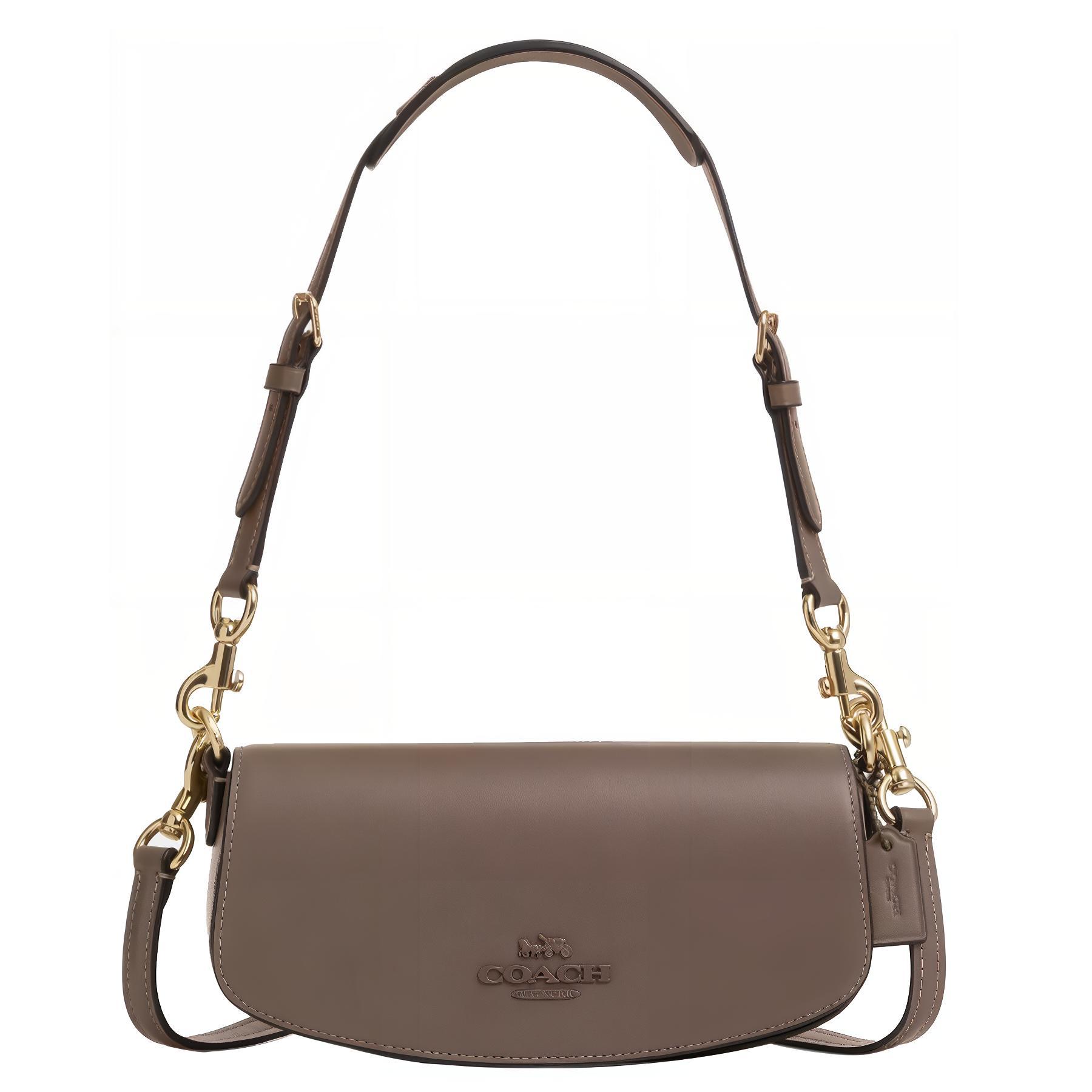 

Кожаная женская сумка через плечо small tan COACH, basic set (bag+dust bag)