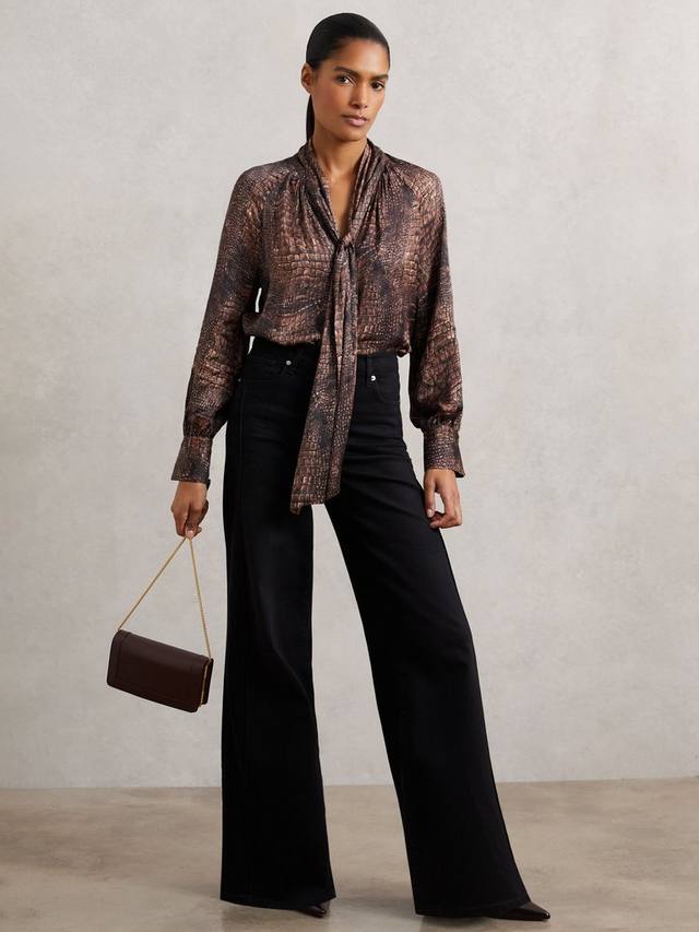 

Топ Naomi с анималистичным принтом Reiss, Brown