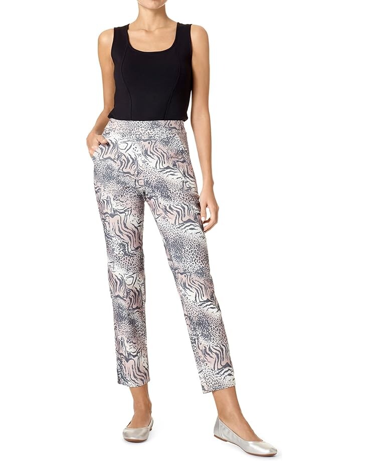 

Брюки HUE Mixed Animal Chino Skimmer w/ Side Slits, цвет Beige Multi