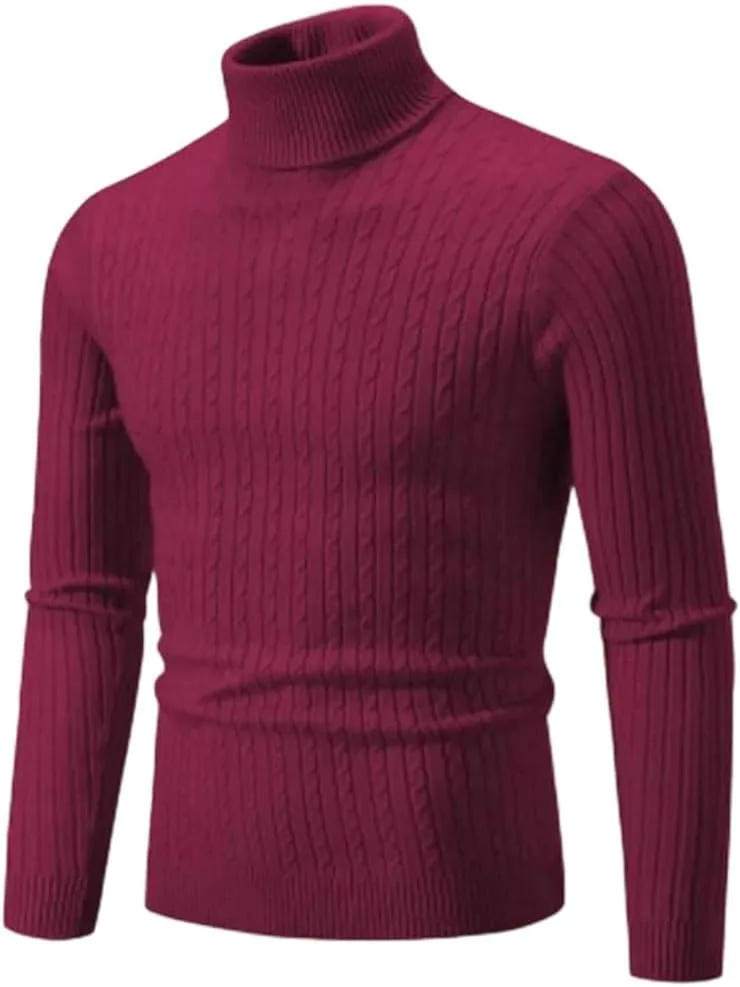 

Мужской водолазный свитер однотонный теплый повседневный