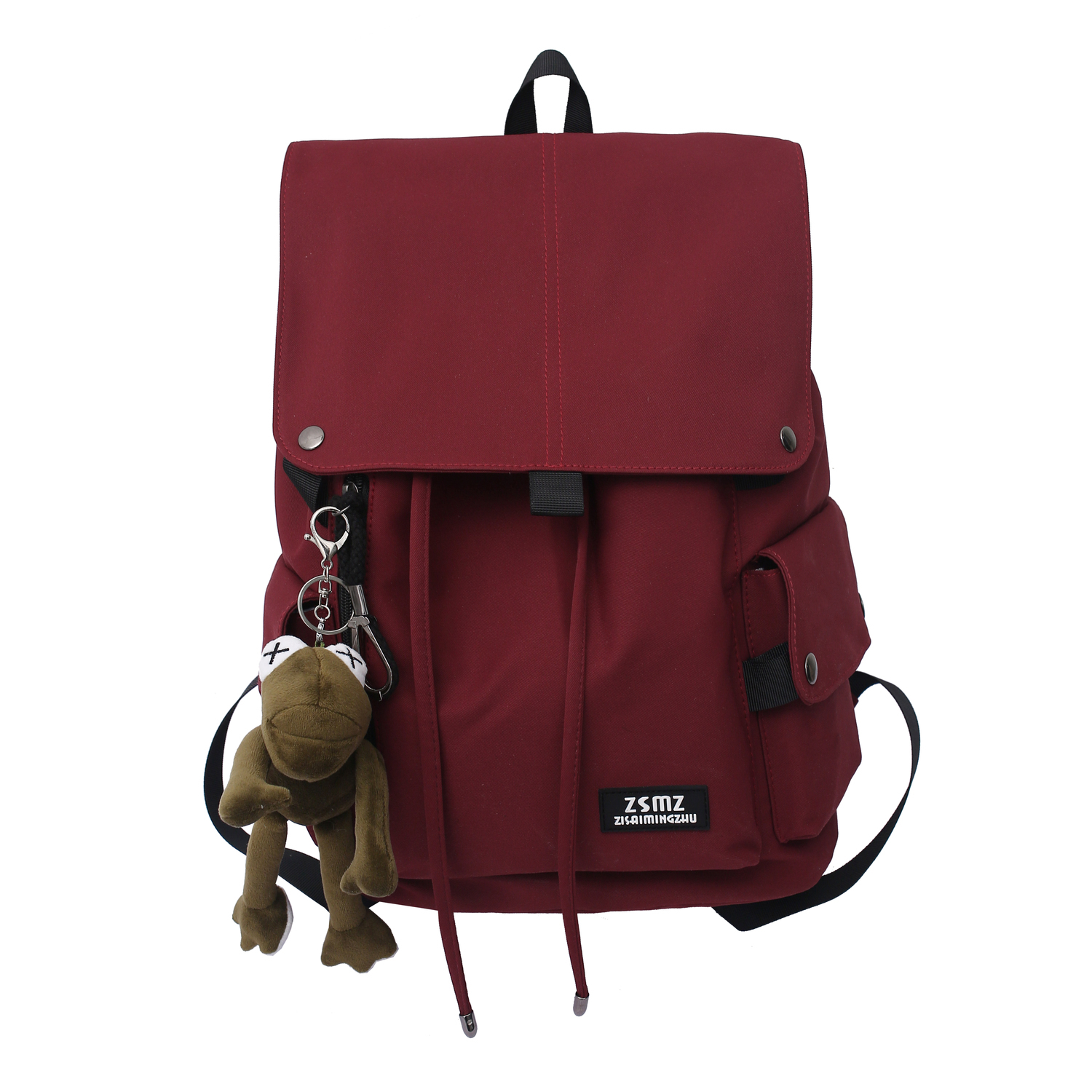 

Cwatcun Нейлоновый рюкзак унисекс черный синий зеленый красный, Red (with Charm)