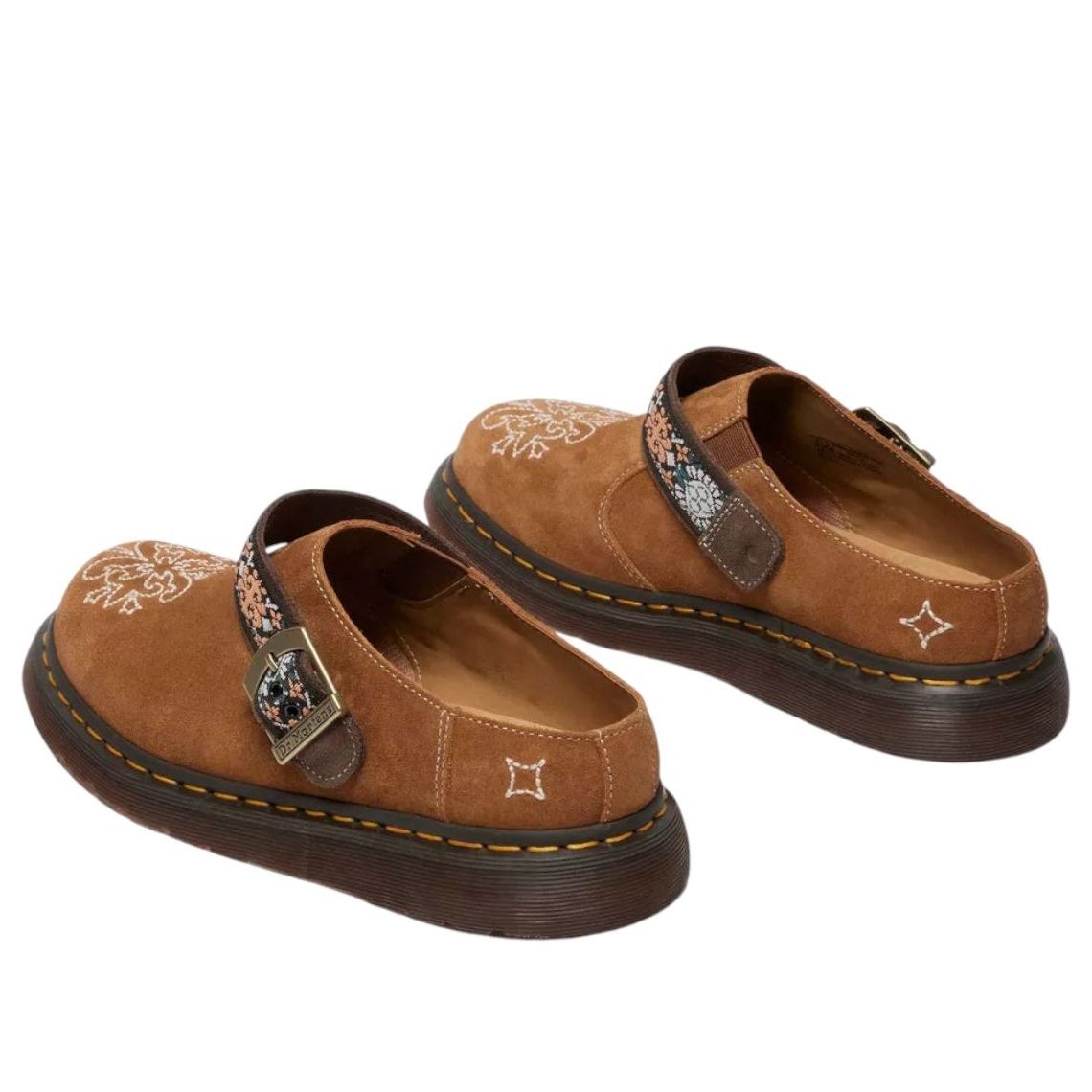 Мюли Dr. Martens Isham из замши и жаккарда, цвет «Натуральный загар» — фото 2