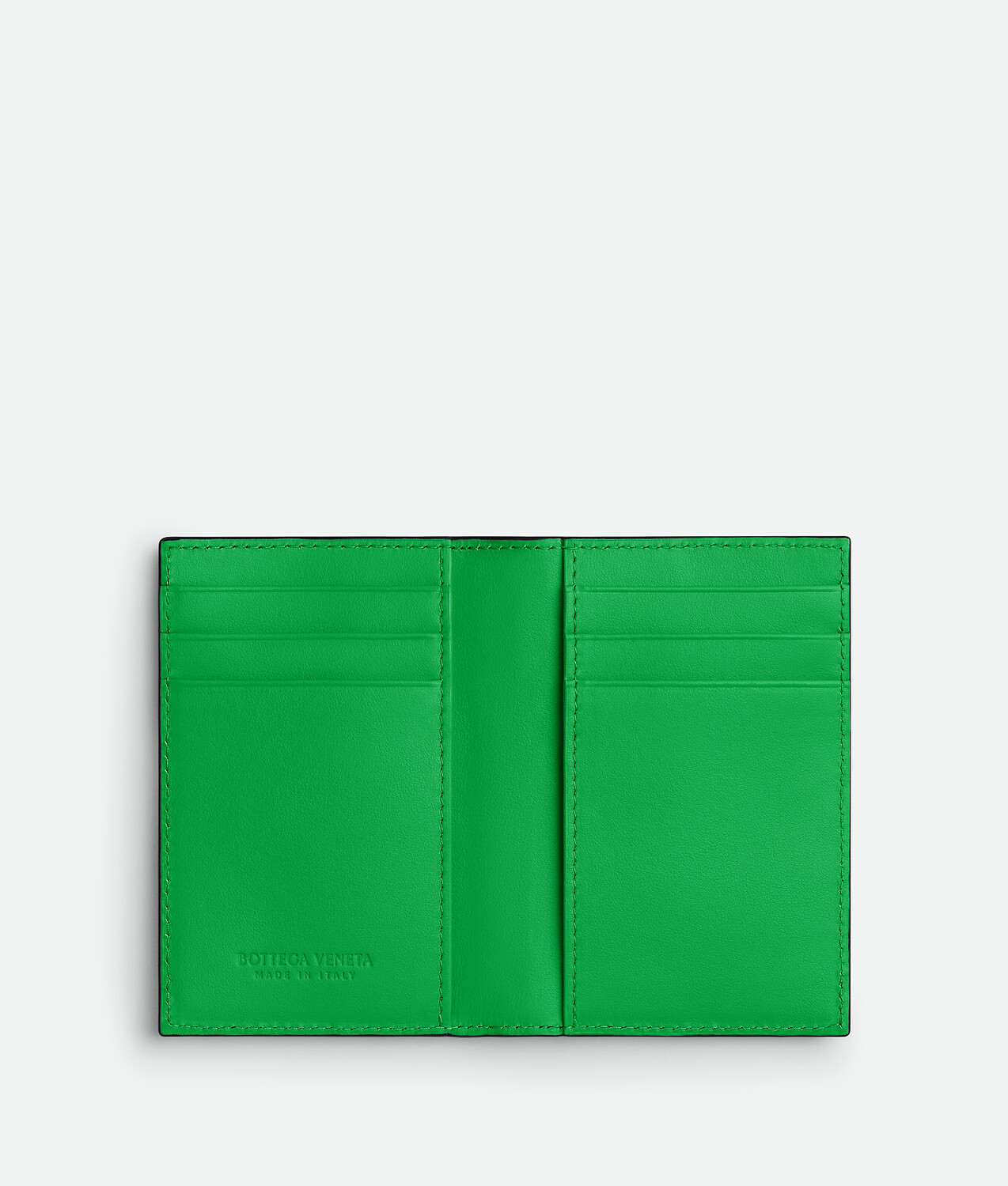Intrecciato flap card case BOTTEGA VENETA, черная трава — фото 2