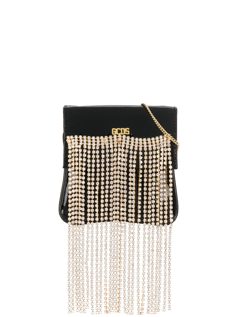 

Мини-сумка через плечо со стразами GCDS, черный