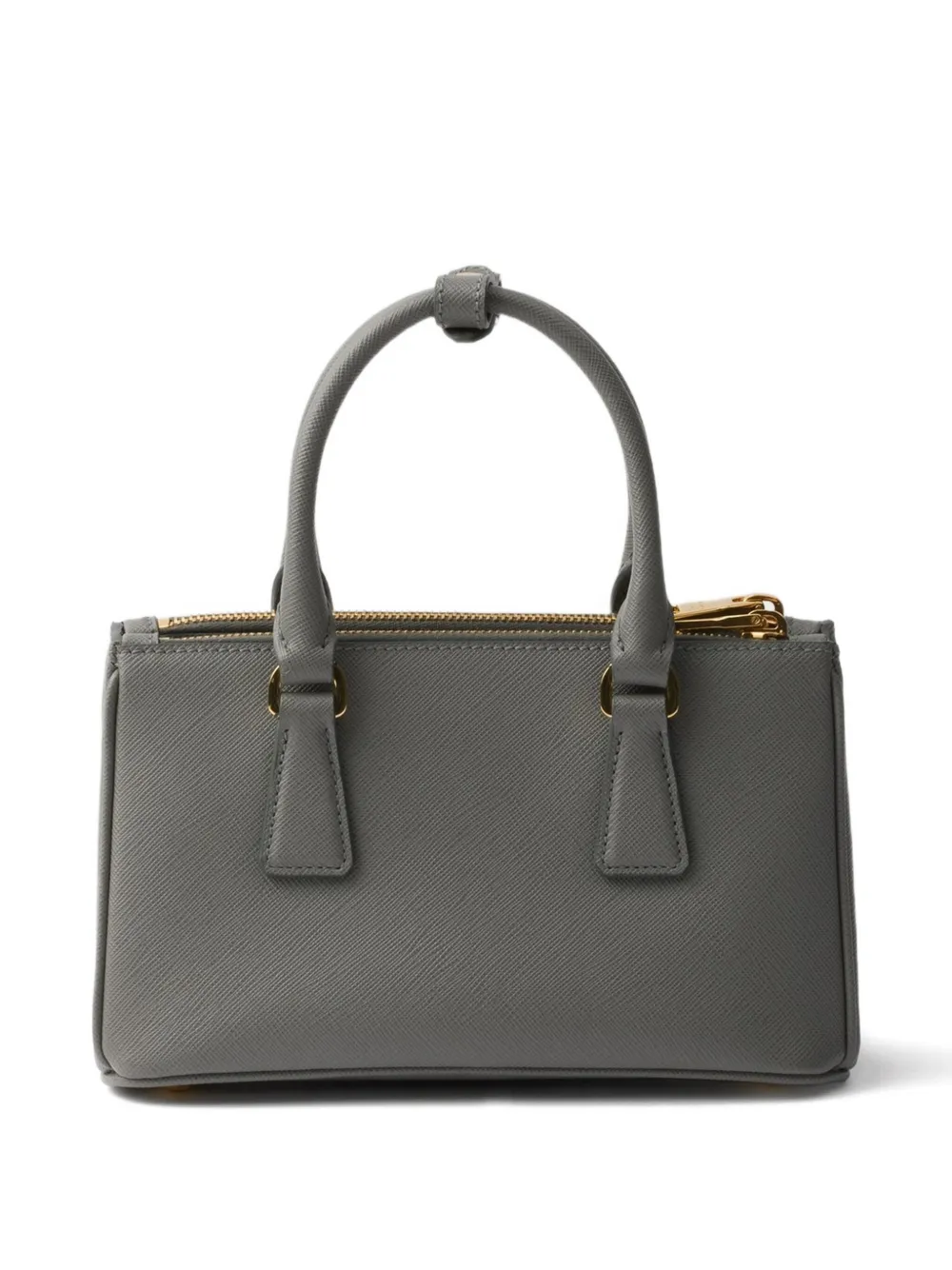 Мини-сумка Galleria из сафьяновой кожи с верхней ручкой Prada, серый — фото 2