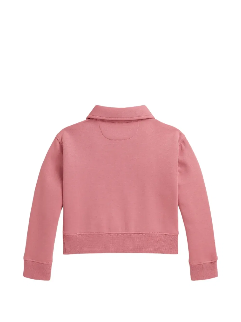 Поло с логотипом и застежкой-молнией на четверть длины Polo Ralph Lauren Kids, розовый — фото 2