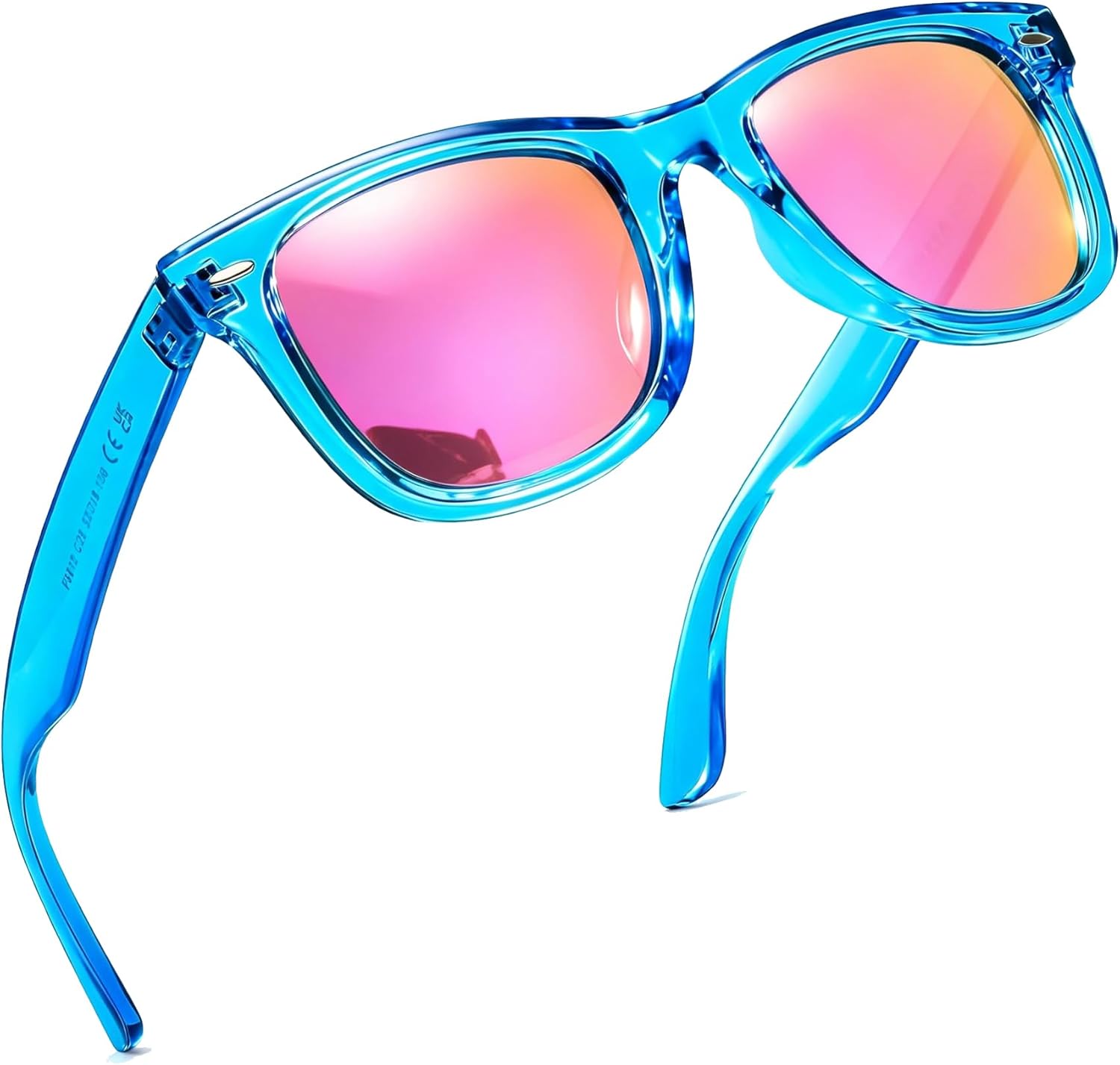 

Женские поляризованные солнцезащитные очки FancyPink с защитой UV400, зеркальные, для пляжа, дизайнерские модные солнцезащитные очки, средний размер, A02 - Blue Pink, Mirrored