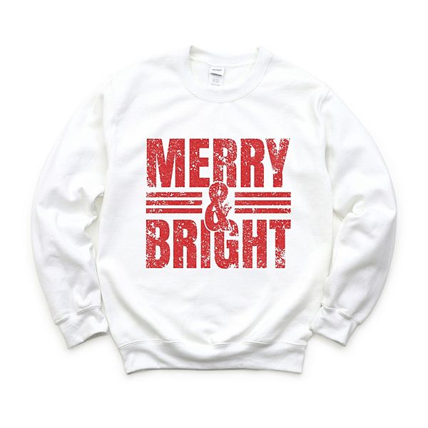 

Графический свитшот Merry & bright distressed для женщин Simply Sage Market, White