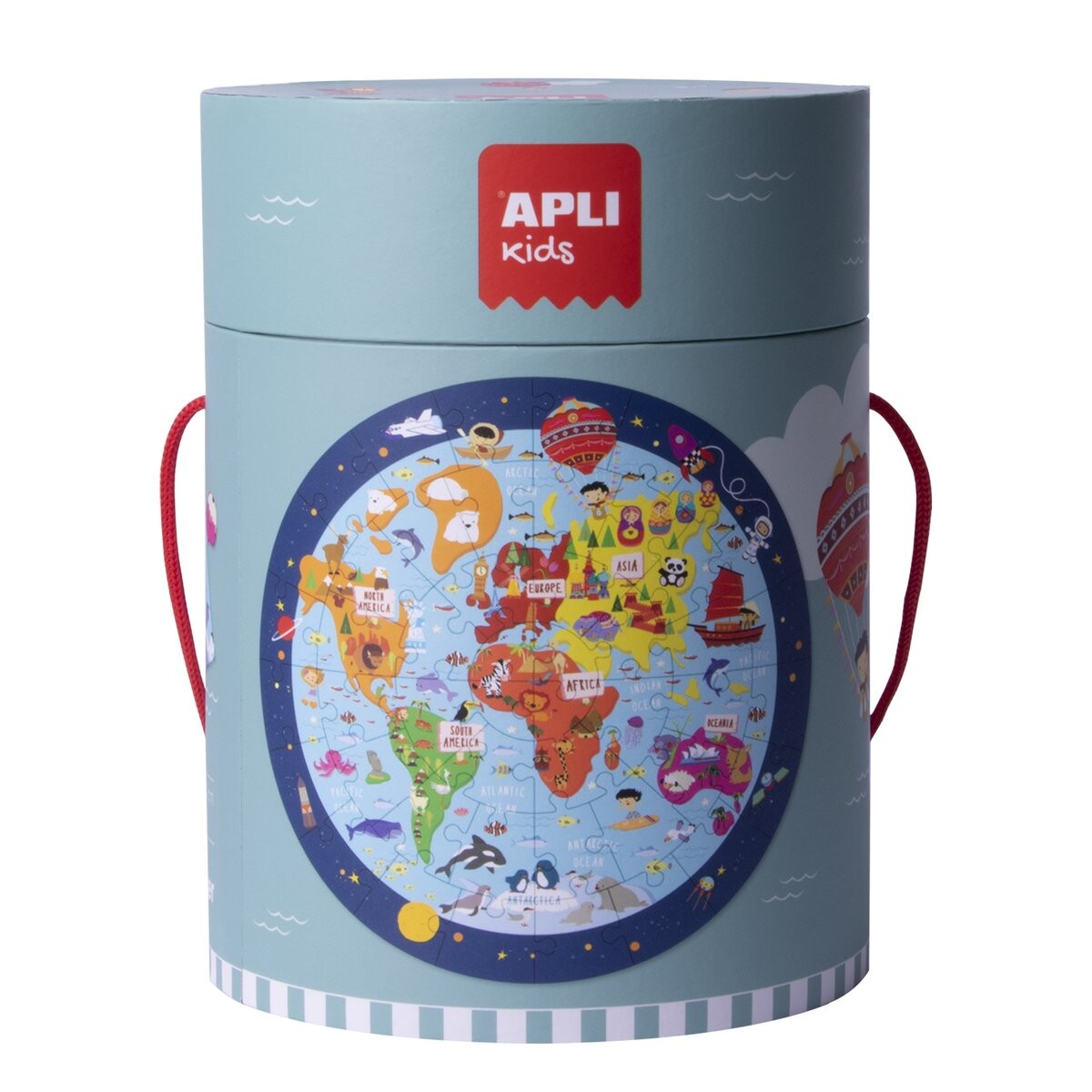 

Apli Kids, пазл, Карта мира, круглый в тубусе, 48 шт.