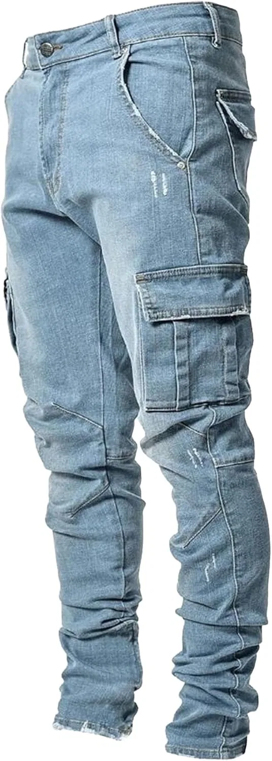 Джинсы прямого кроя светло-голубые
