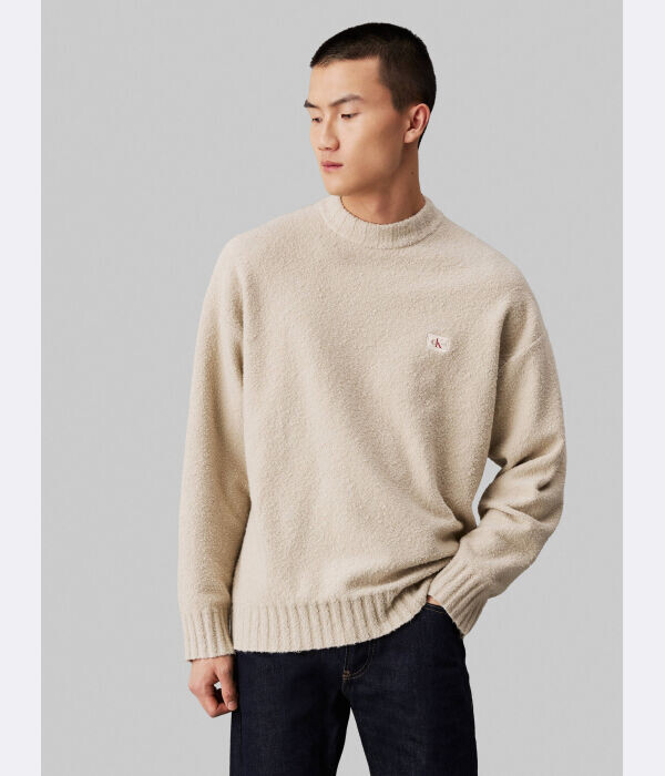 

Свитер мужской Calvin Klein Jeans с круглым вырезом, бежевый