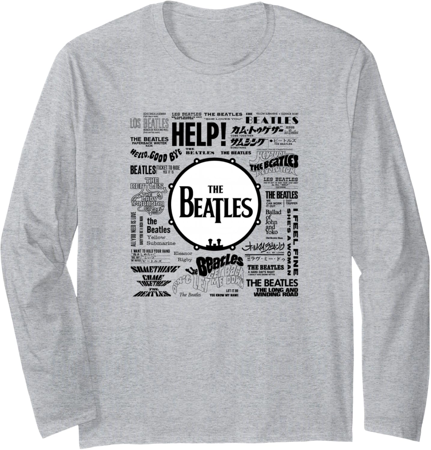 

Футболка с длинным рукавом The Beatles - The Beatles Singles World Art, серый