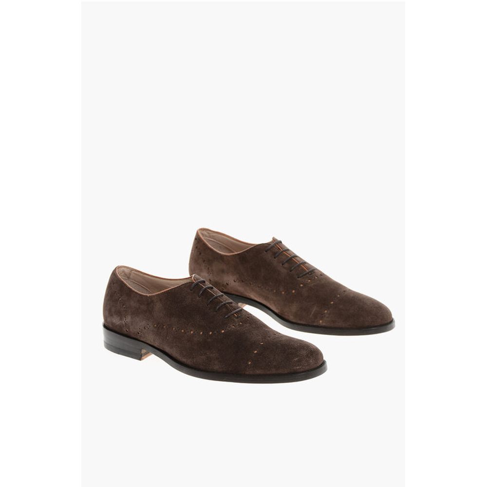 

Однотонные замшевые туфли-оксфорды Quarter Brogues Corneliani, коричневый