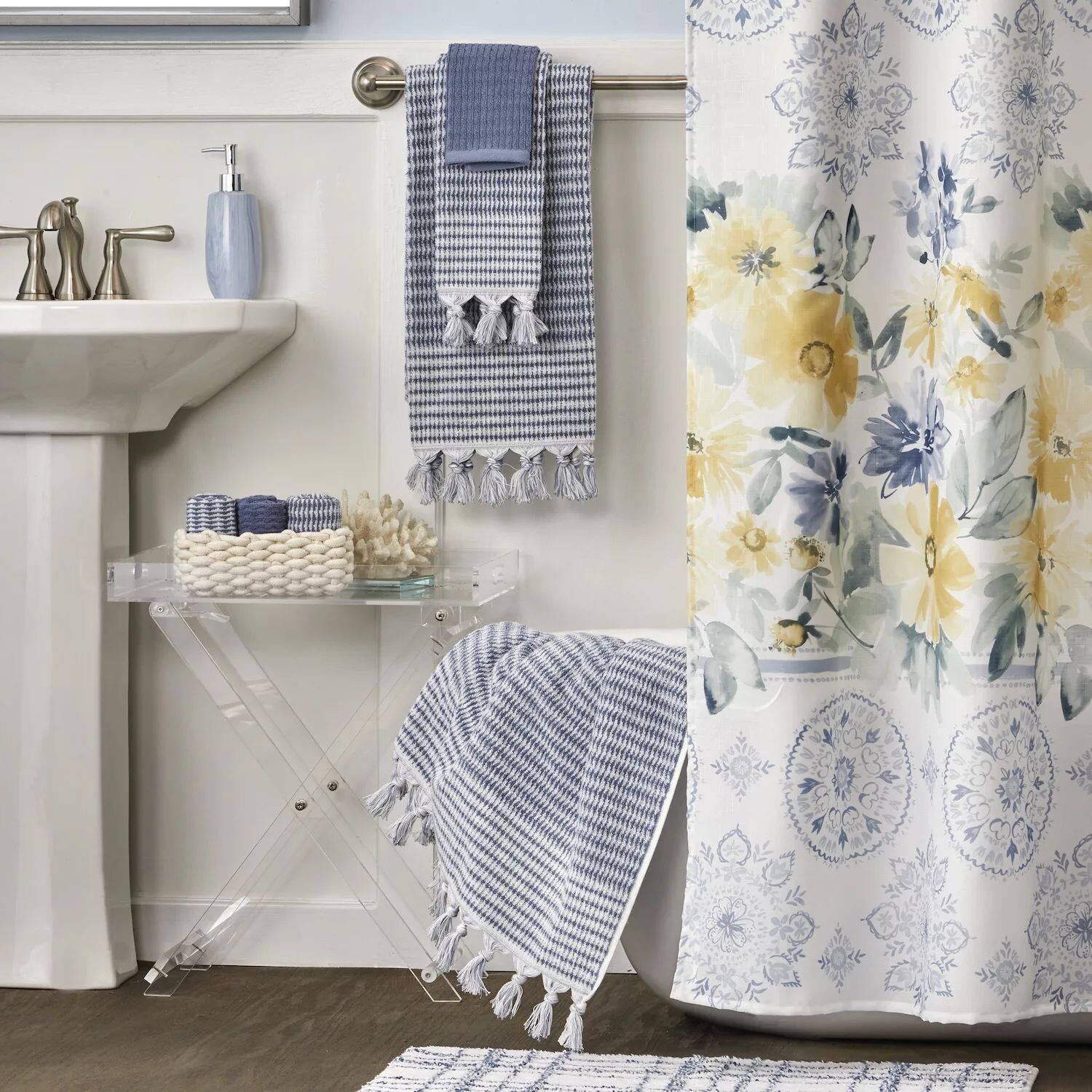 

SKL Home Longborough Жаккардовый набор полотенец для рук из 2 предметов, синий