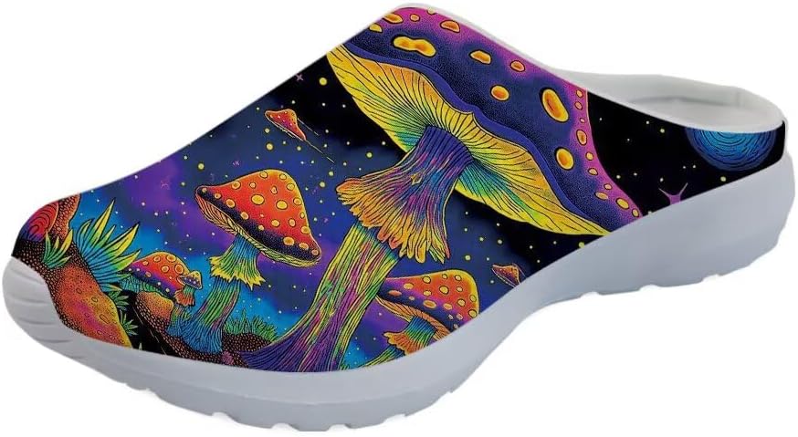 

Кроссовки Forchrinse Red Galaxy Space Mule для женщин и мужчин, с сеткой, легкие, без застежки, для ходьбы, Mushroom