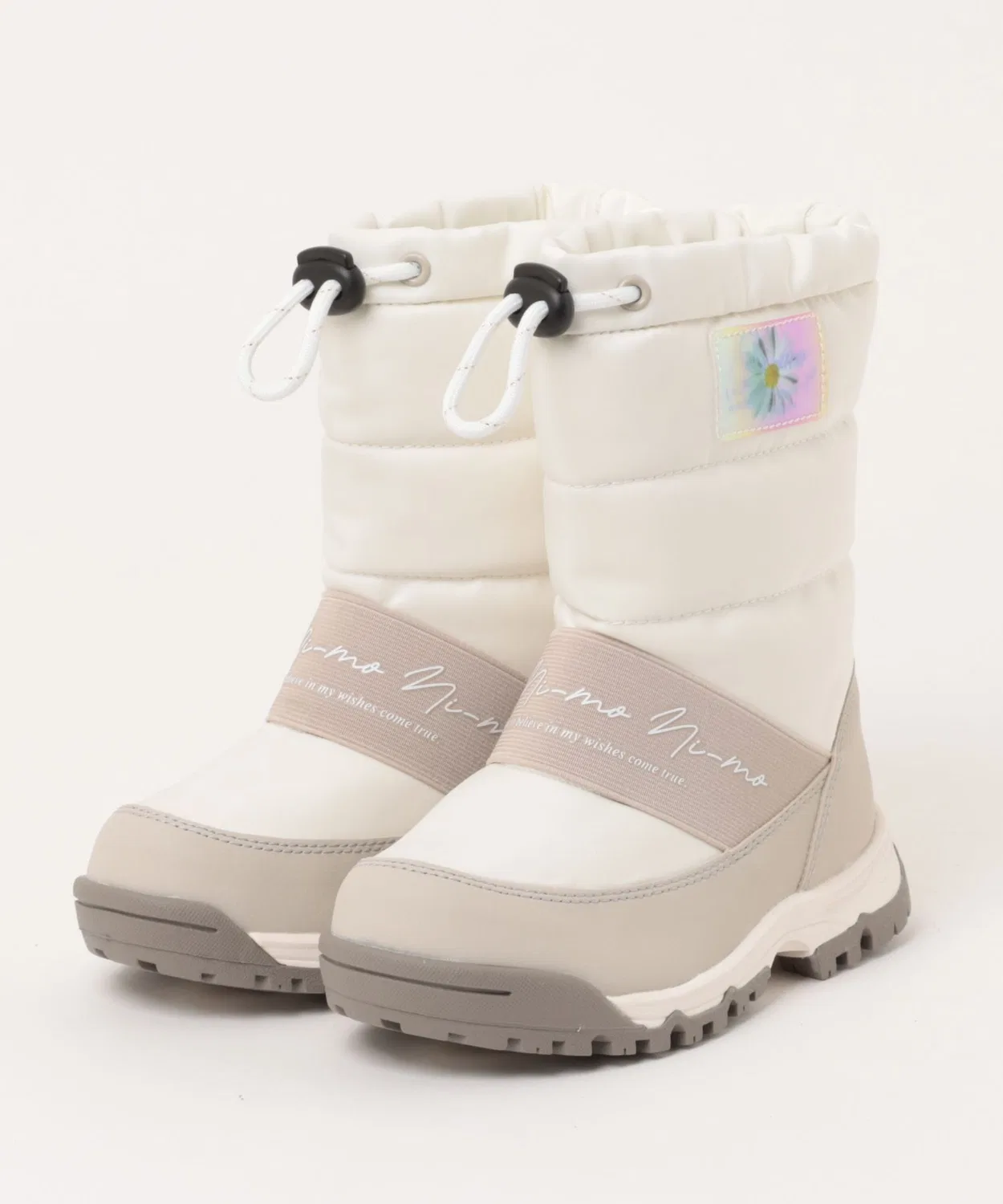 Зимние ботинки MoonStar NI-MO slip-on для девочек, водоотталкивающие, цвет айвори