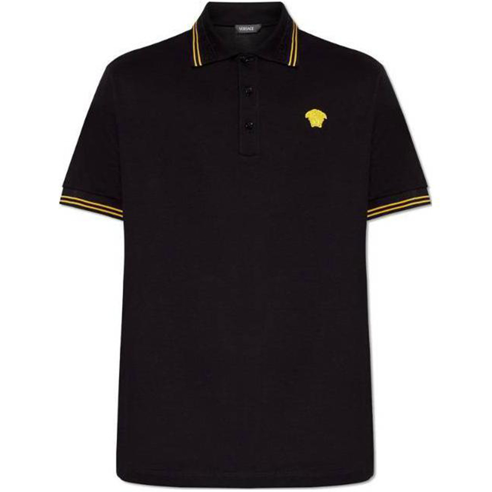 

Вышитая поло с коротким рукавом Medusa VERSACE, черный
