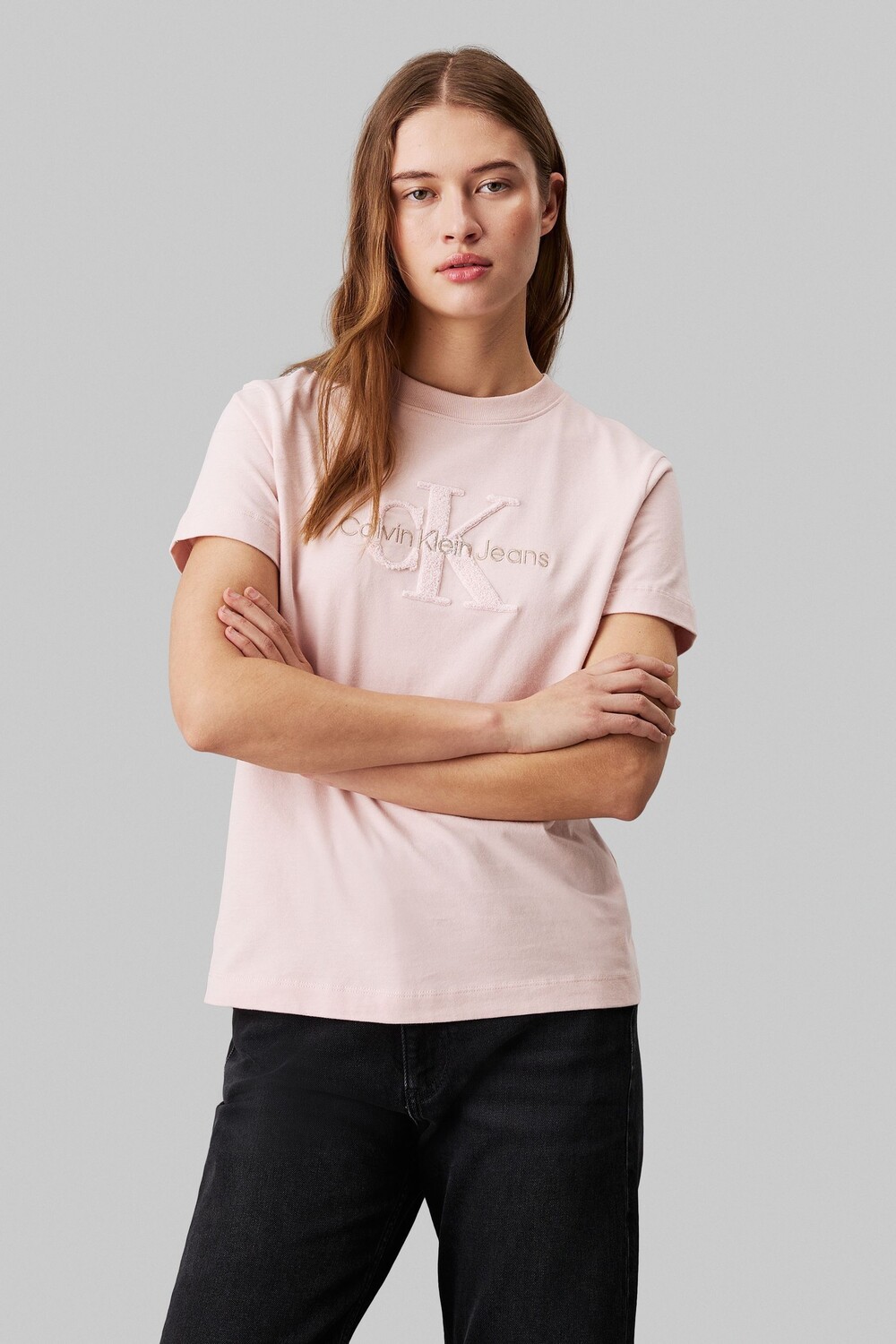 

Футболка Regular fit из шенилла с монологом Calvin Klein, розовый