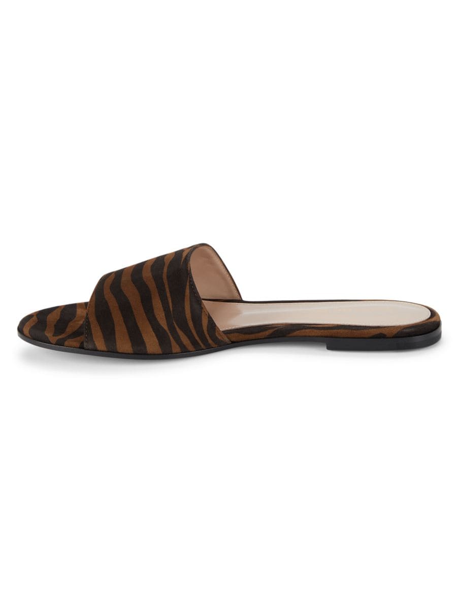 Замшевые сандалии на плоской подошве с тигровым принтом Gianvito Rossi, цвет Brown Multicolor — фото 4