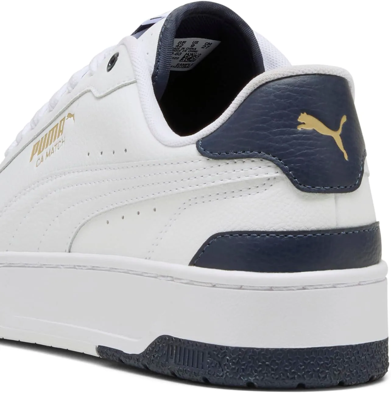 Мужские кроссовки PUMA Ca Match Premium с шнуровкой для повседневной носки - белые, белый/синий — фото 3