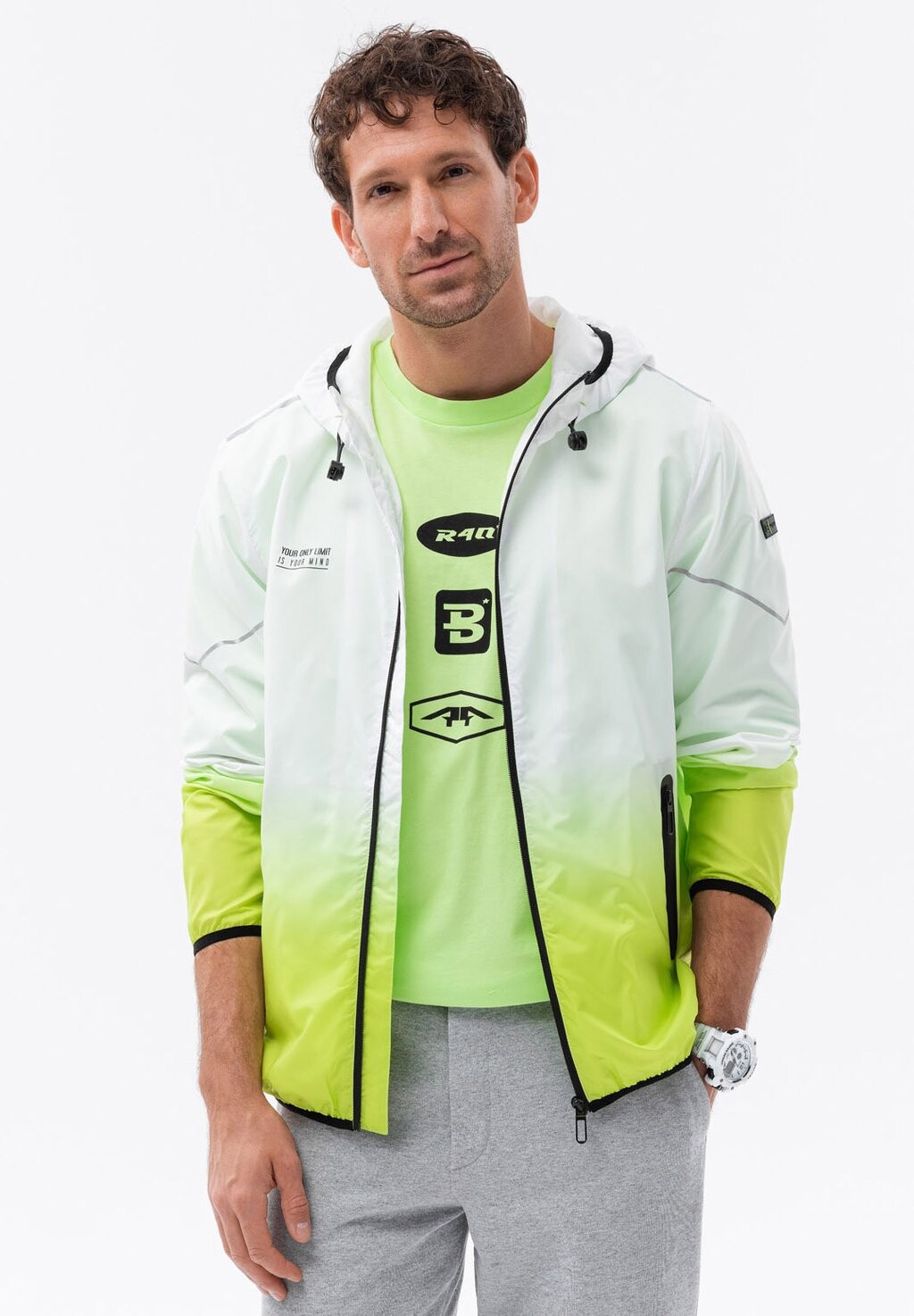 

Спортивная куртка LIGHTWEIGHT SPORTS With EFFECT Ombre, цвет bright lime