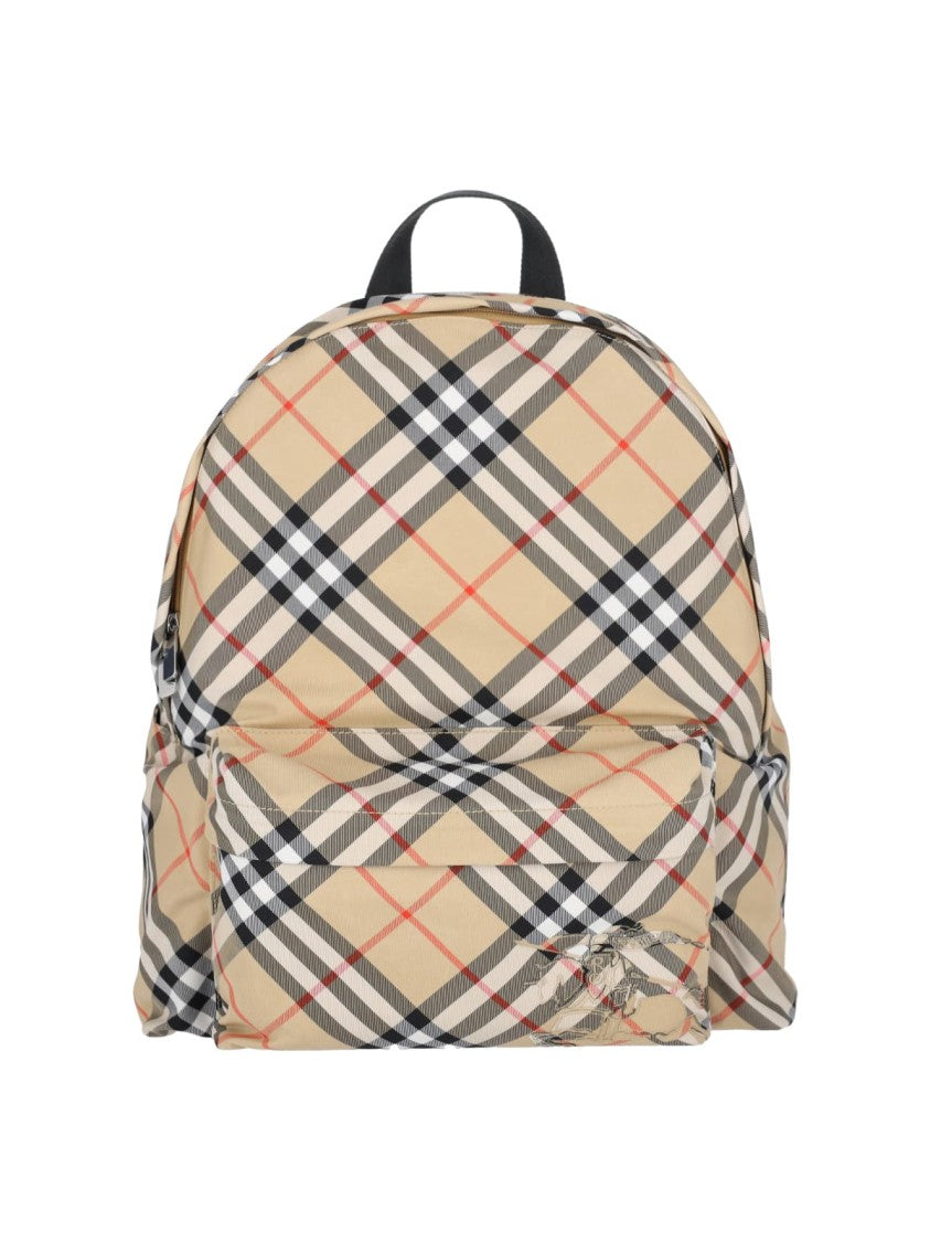 

Чековый рюкзак бежевый Burberry