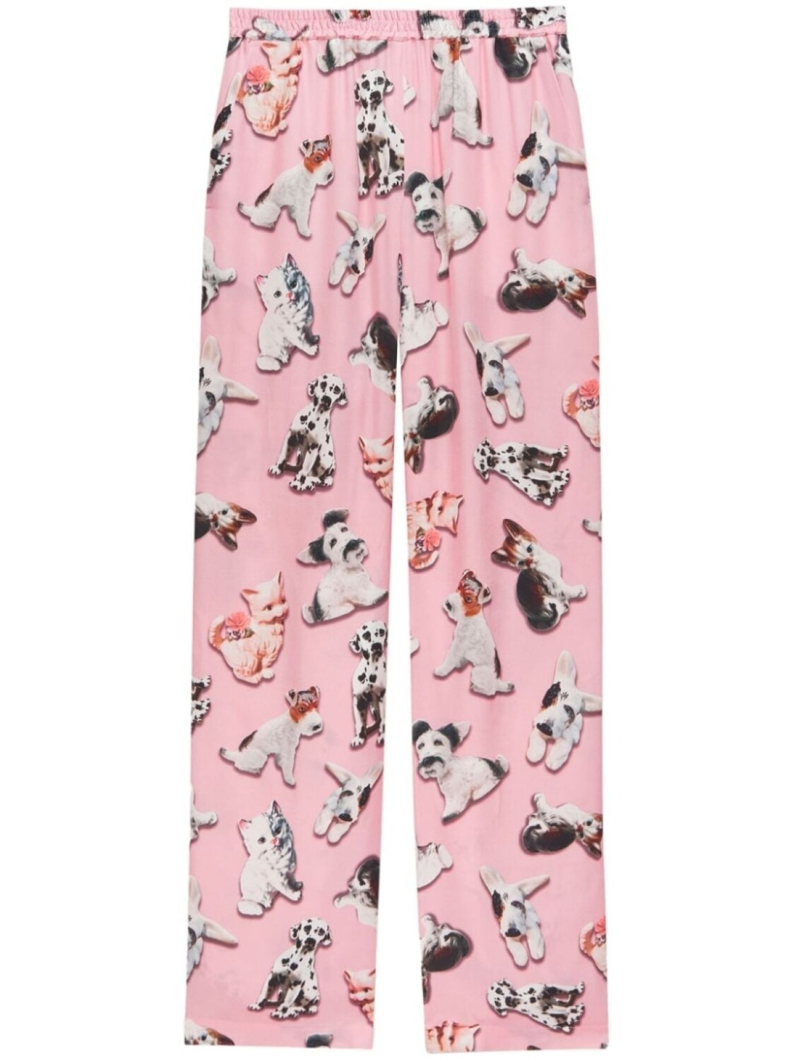 

MSGM прямые атласные брюки, розовый