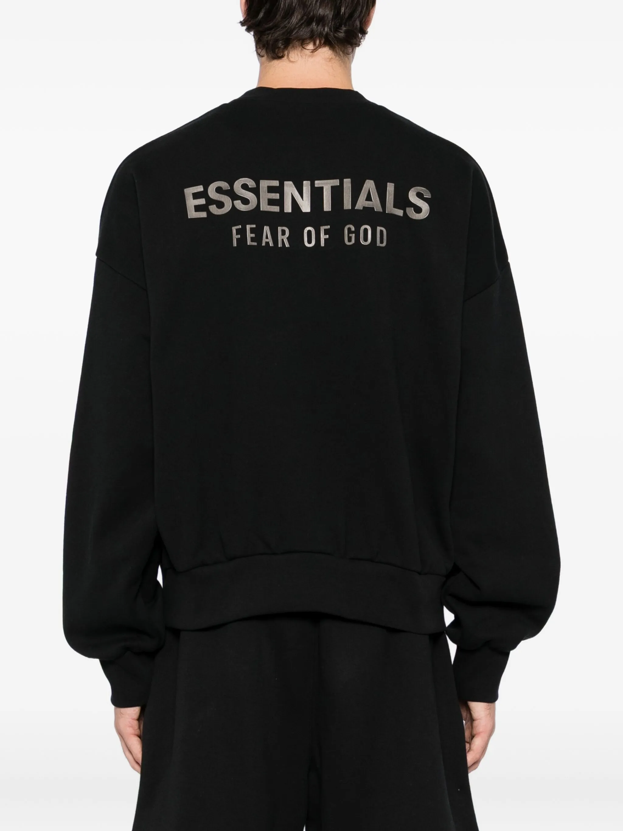 Толстовка с тисненым логотипом Fear Of God Essentials, черный — фото 4