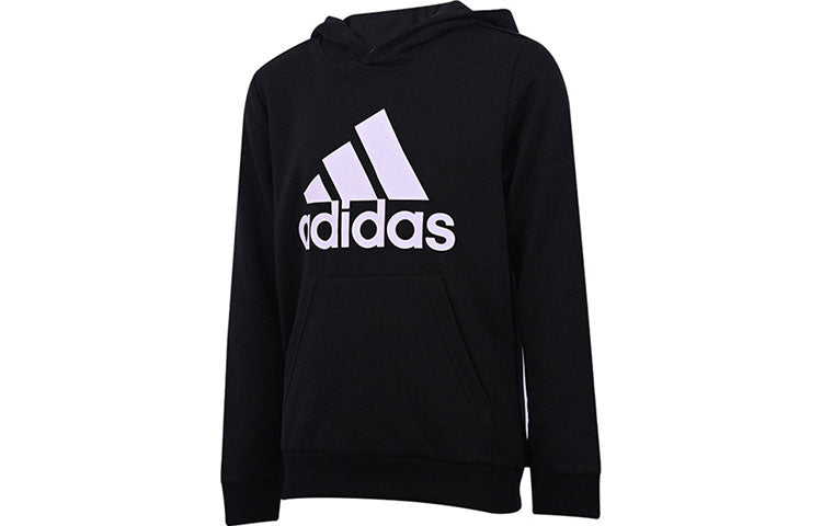 Худи (GS) adidas B Bl Hd Large Logo Printing Sports Boy Black — фото 3