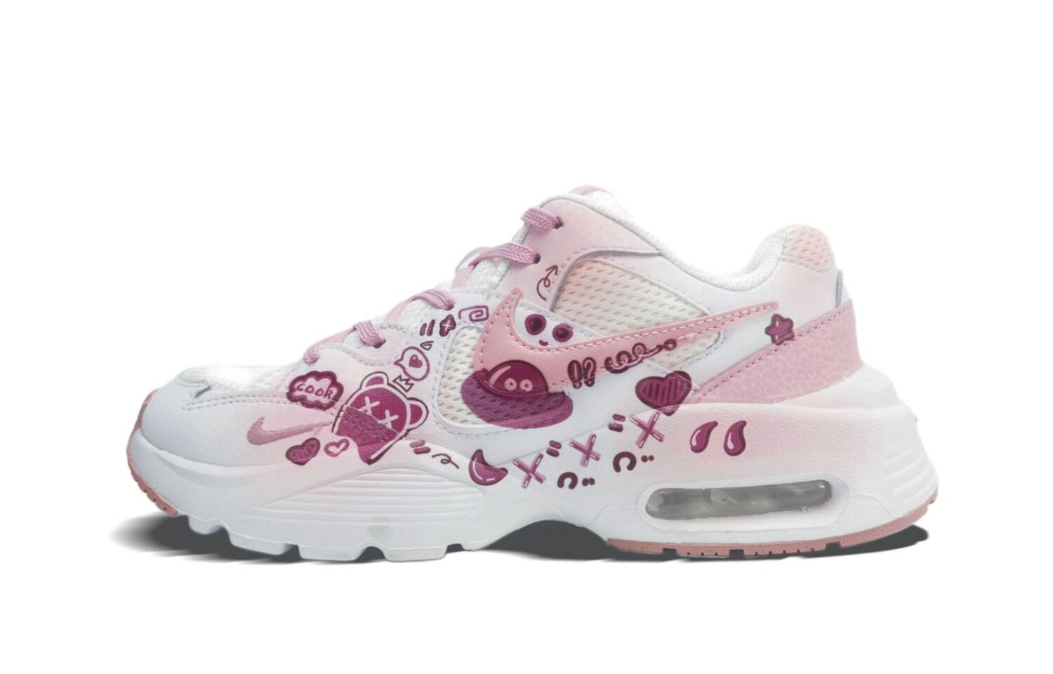 

Кроссовки Air Max Fusion женские с низким верхом, белый/розовый Nike
