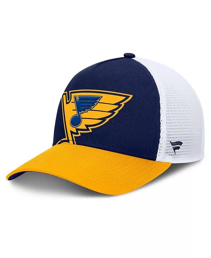 

Мужская сине-золотая шапка St. Louis Blues Authentic Pro A-Frame Rink Adjustable Hat Fanatics