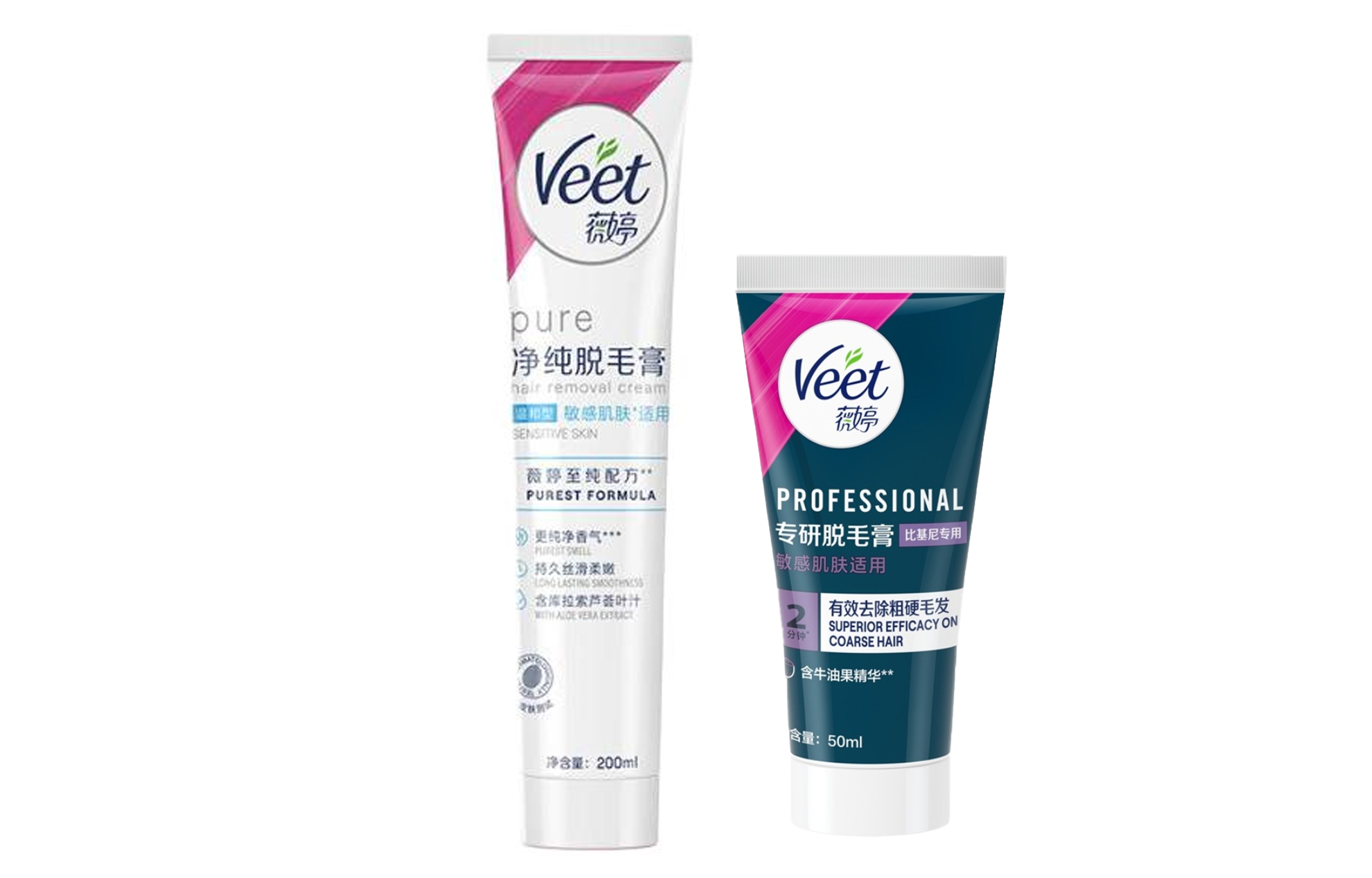 

Увлажняющий крем для депиляции Gentle Pure Type 200 мл + 30 мл Veet, two-piece set: pure gentle hair removal cream 200ml+gentle hair removal cream 50ml
