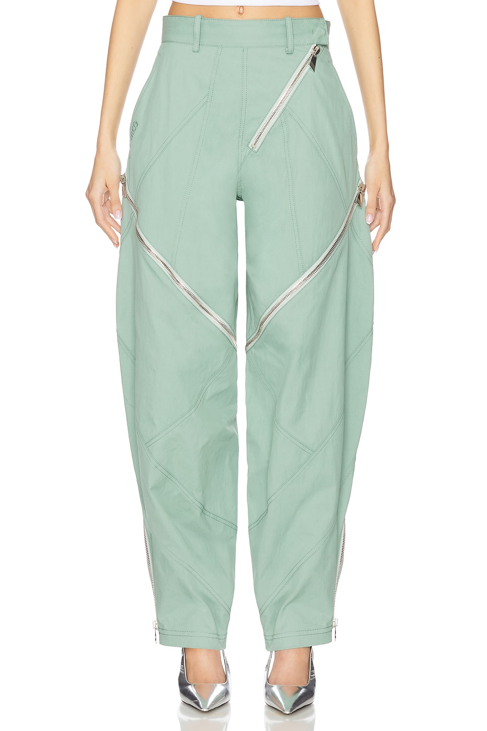 

Длинные брюки The Attico, sage green
