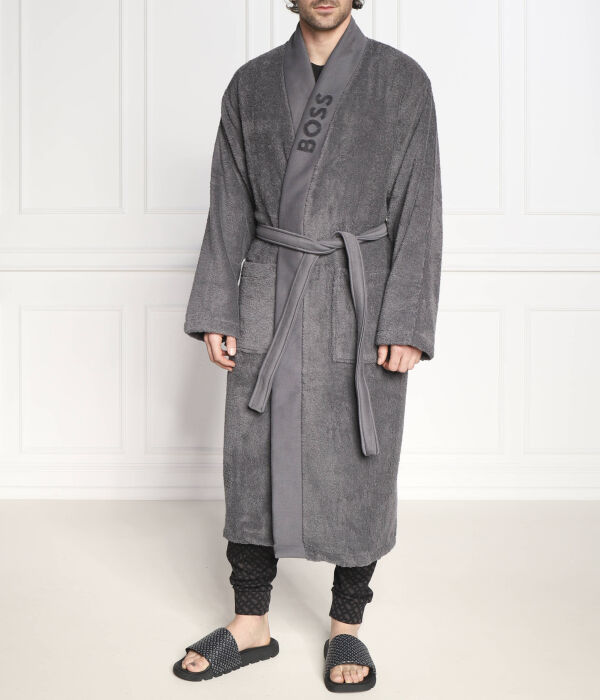 

Халат однотонный Relaxed fit Hugo Boss Sleepwear, серый