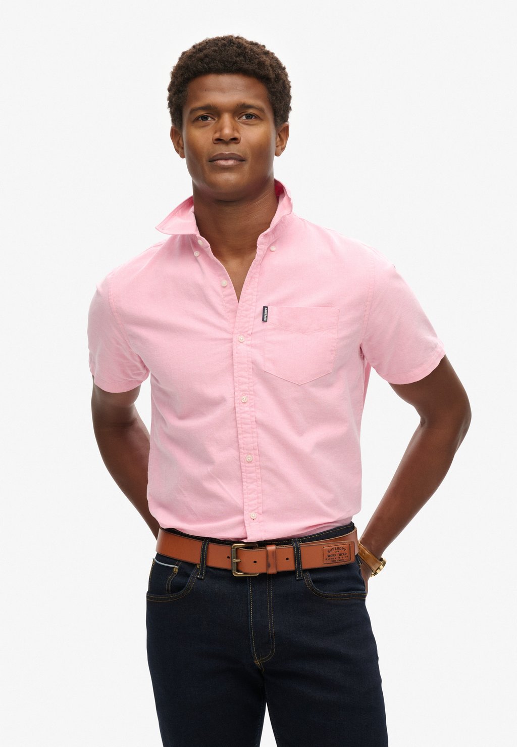 

Рубашка OXFORD SHORT SLEEVE Superdry, розовый