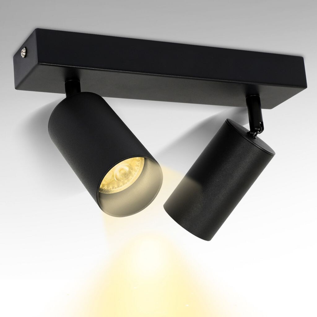 

Светодиодный точечный светильник Jopassy, ​​поворотный настенный светильник, потолочный светильник для гостиной, кухни, столовой, точечный светильник с одной головкой, 2 розетки GU10, черный