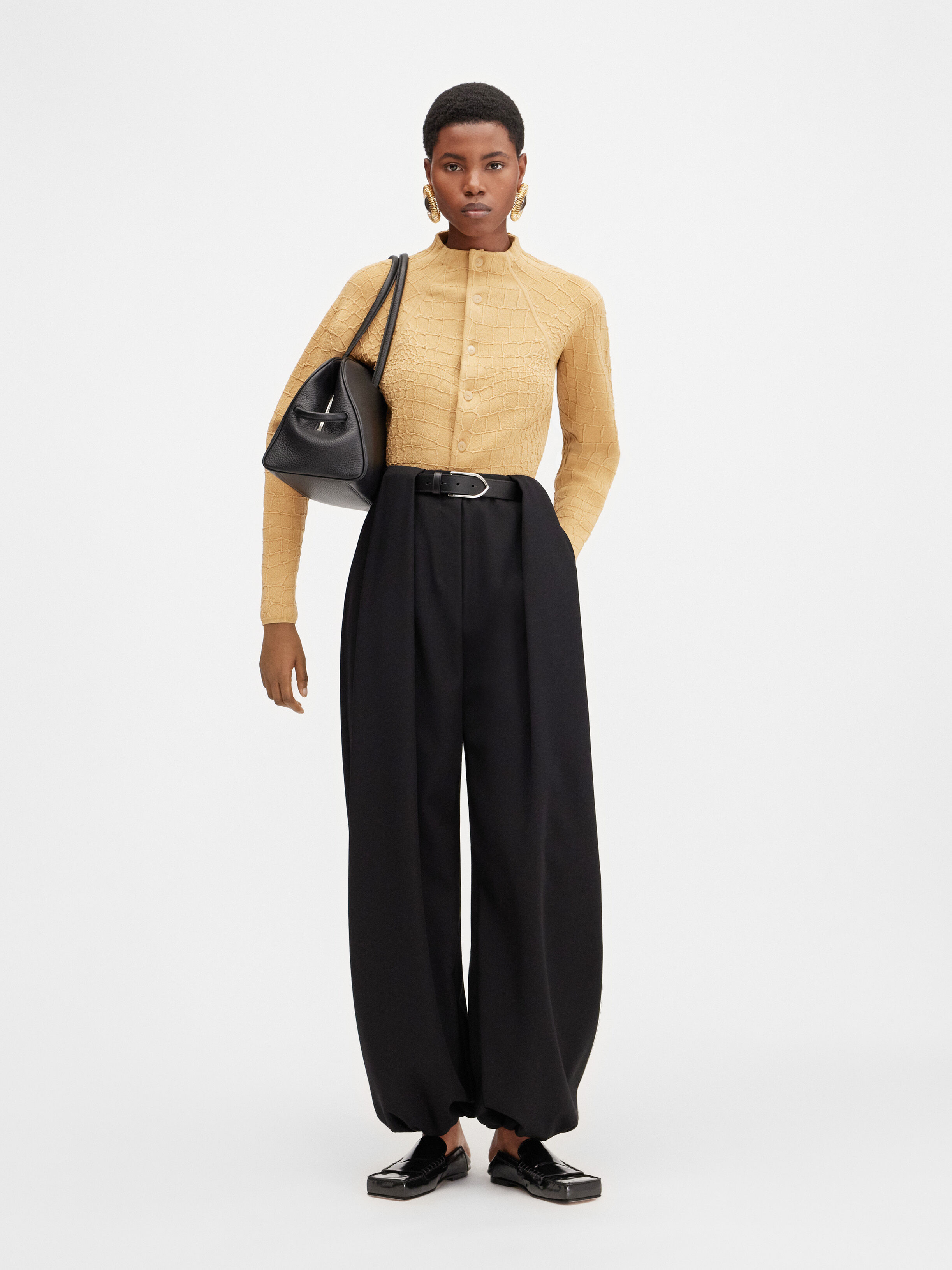 

Драпированные плиссированные брюки JACQUEMUS The Melao pants, черный