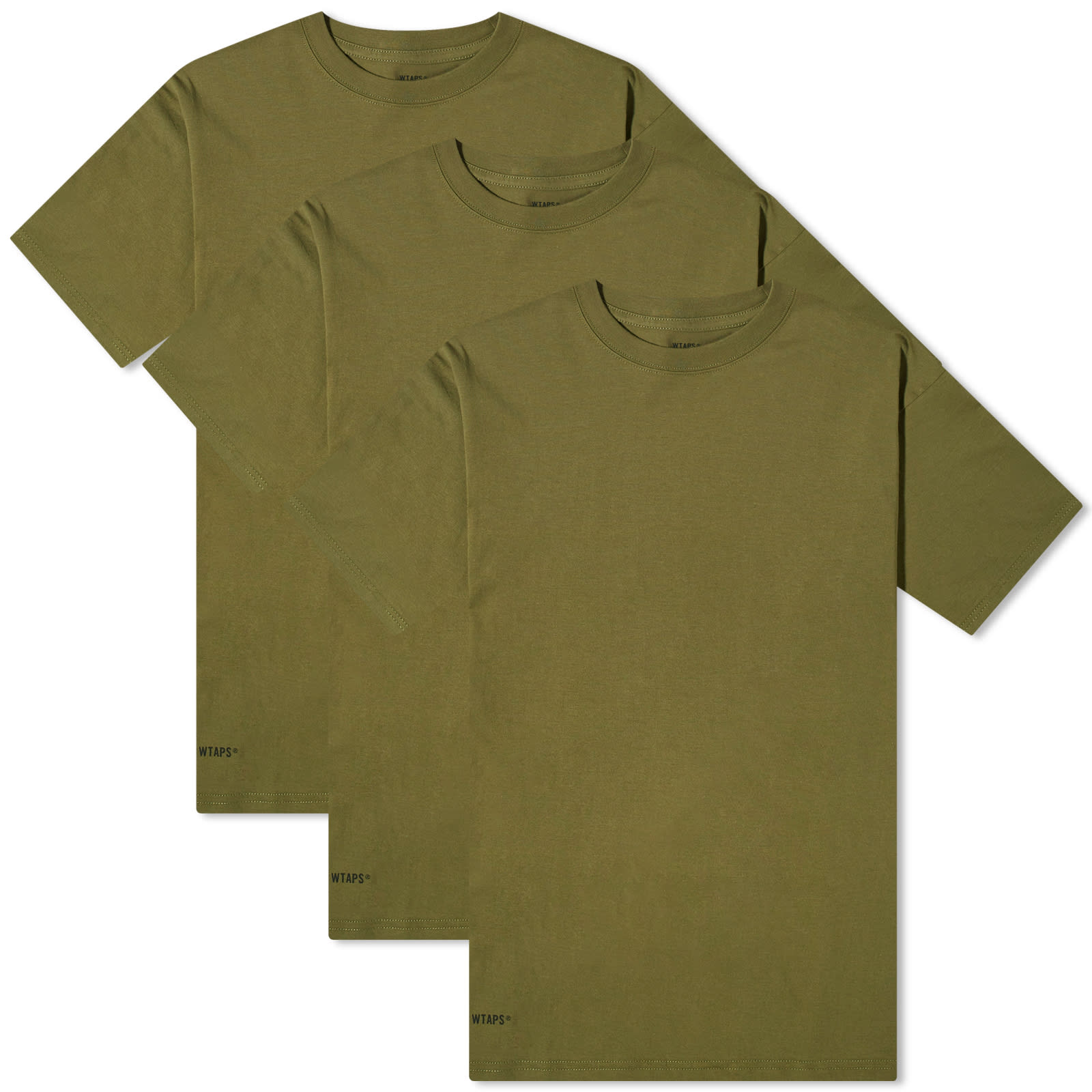 

Футболка Wtaps Skivvies 3 шт T-Shirt, цвет Olive Drab