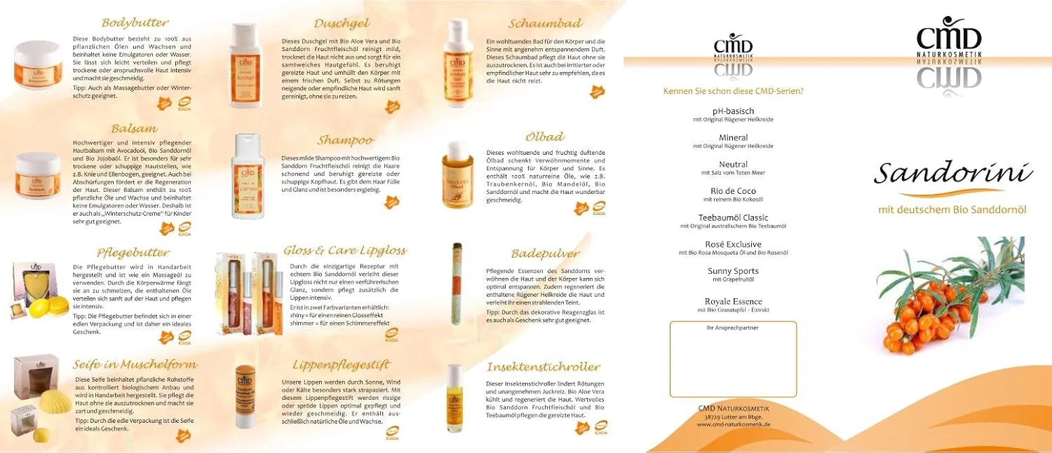 Крем для рук CMD Sandorini с облепиховым маслом, 2 шт. Cmd Naturkosmetik