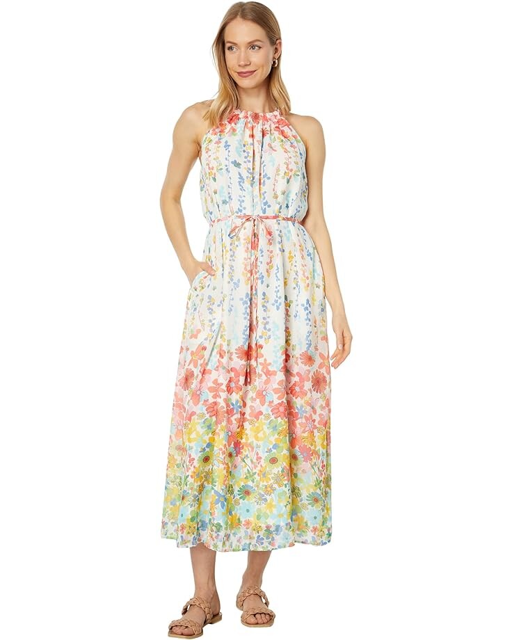 

Платье Maggy London Halter Neck Maxi, цвет Ivory/Coral