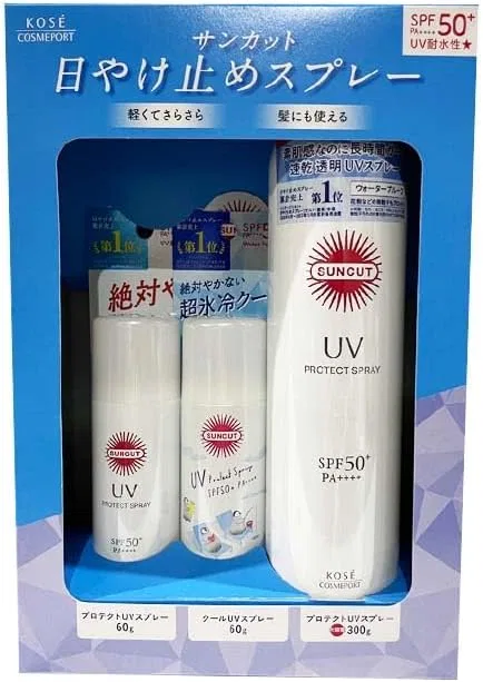 Спрей-солнцезащитный Suncut Protect UV SPF 50+ Kose, 300 г + 60 г x 2 — фото 2
