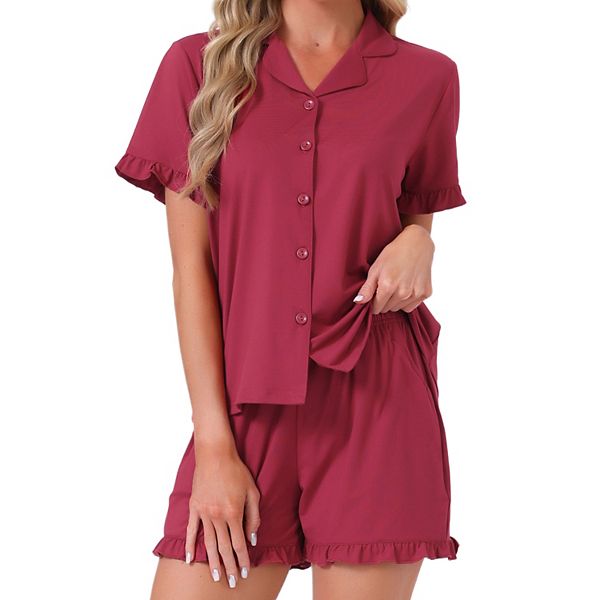 

Женский лоунж-сет с рюшами и шортами Inspire Chic, Red