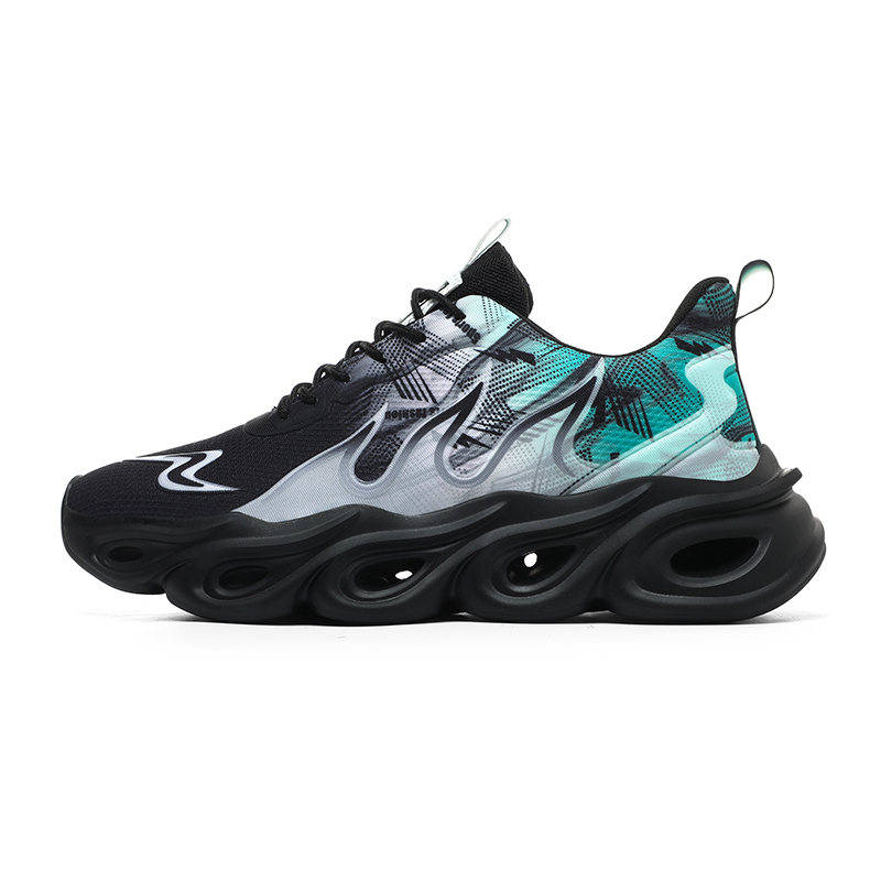 

Boogie Bear Амортизирующие кроссовки с противоскользящими и износостойкими свойствами мужские низкие повседневные черно-зеленые, цвет Black Green