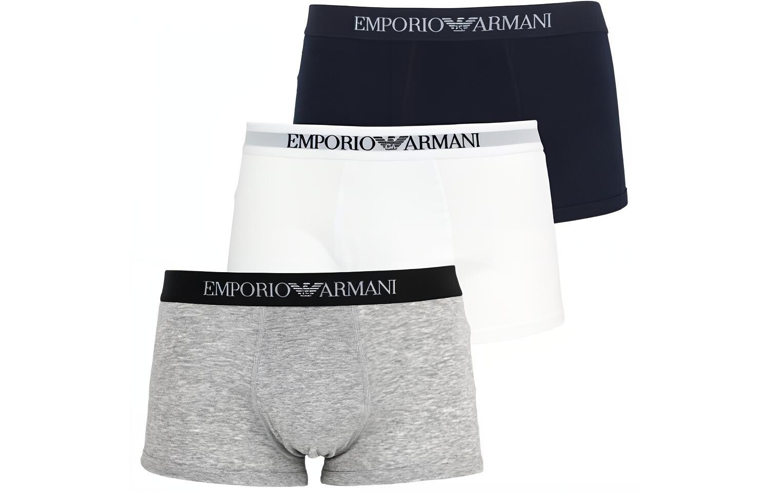 EMPORIO ARMANI Мужские трусы, Многоцветный (белый, серый, черный) — фото 4