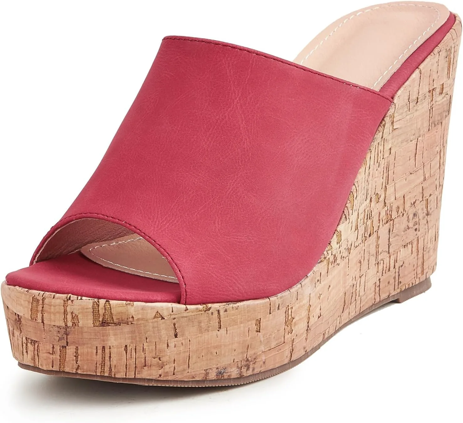 

TOSOFT Wedge Mules Сандалии Women Fashion Open Toe Summer Casual High Heel Shoes for Women Сандалии (Color : Red, Size : 41)