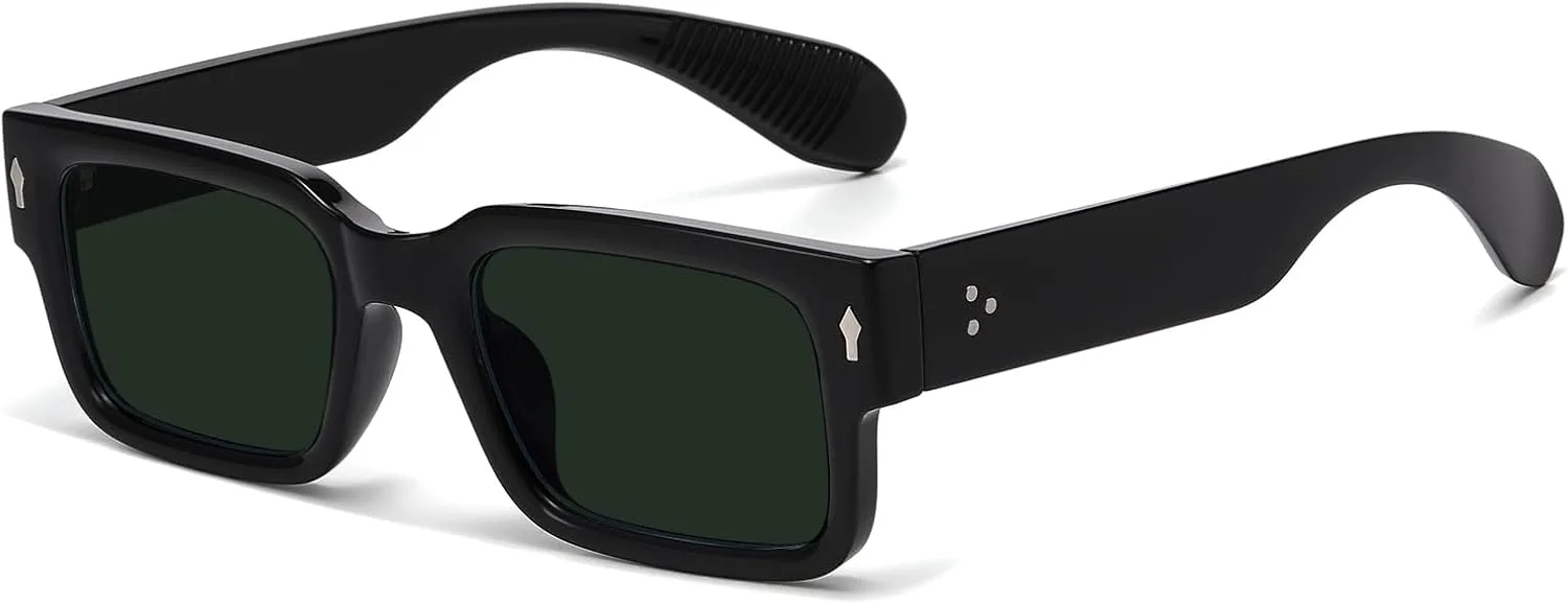 

Классические квадратные солнцезащитные очки для женщин и мужчин. Модные солнцезащитные очки в толстой прямоугольной оправе, массивные черные очки SUNBSR, 3 Black/G15